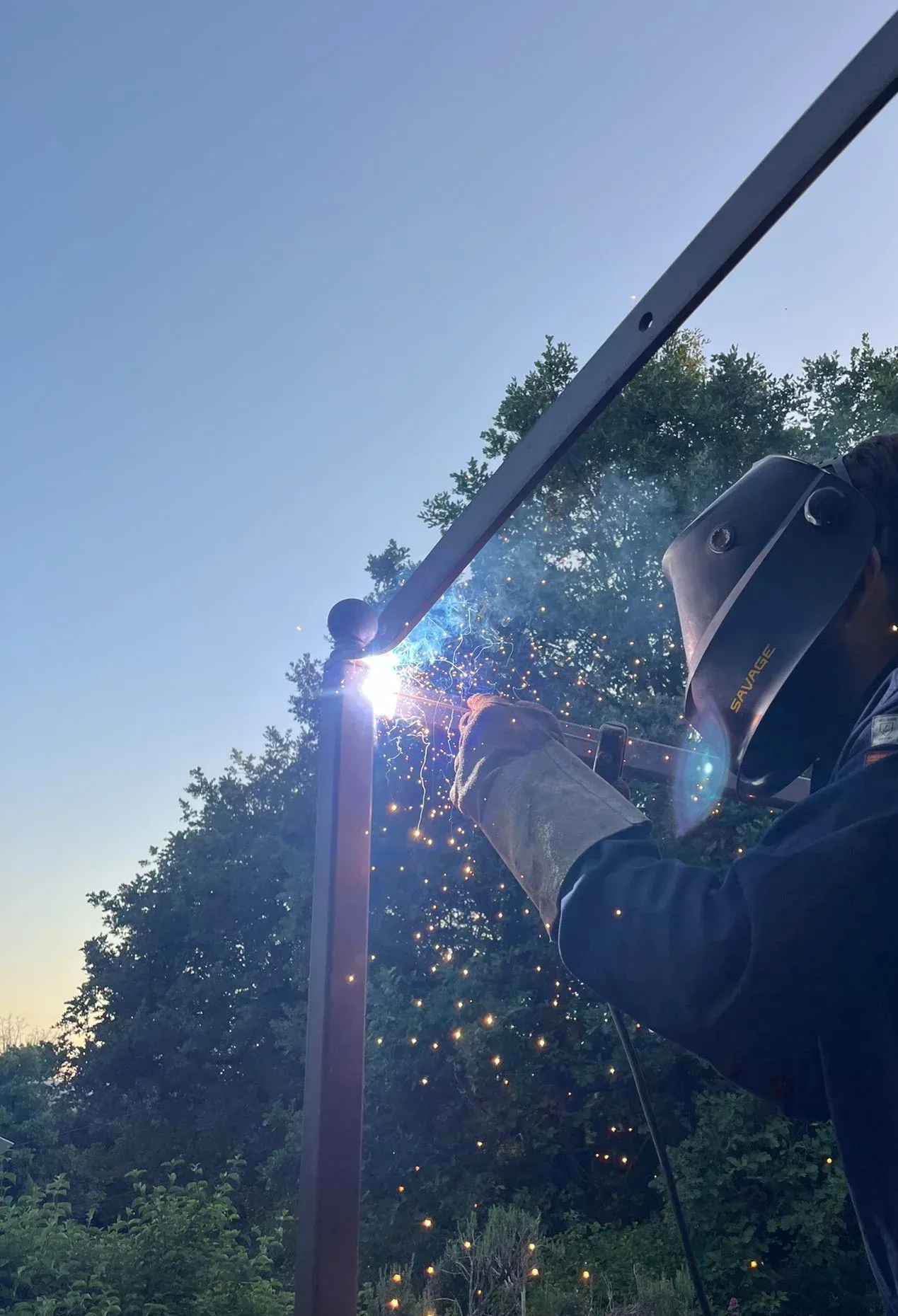 Photo de soudure sur chantier à l’électrode enrobée