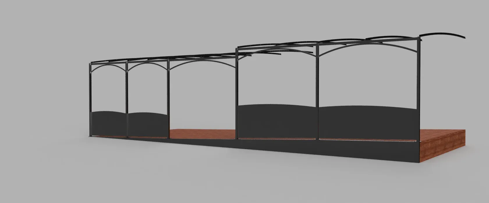 Vue 3D de la pergola à Céreste-en-Luberon